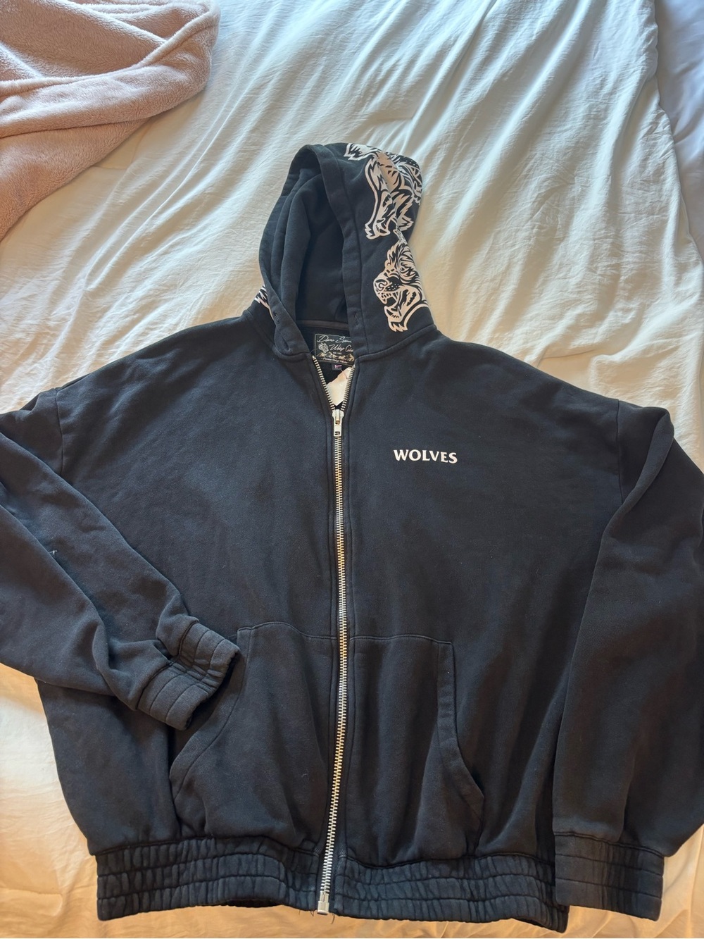 Darc Sport Black Zip Hoodie with White Hood Graphics